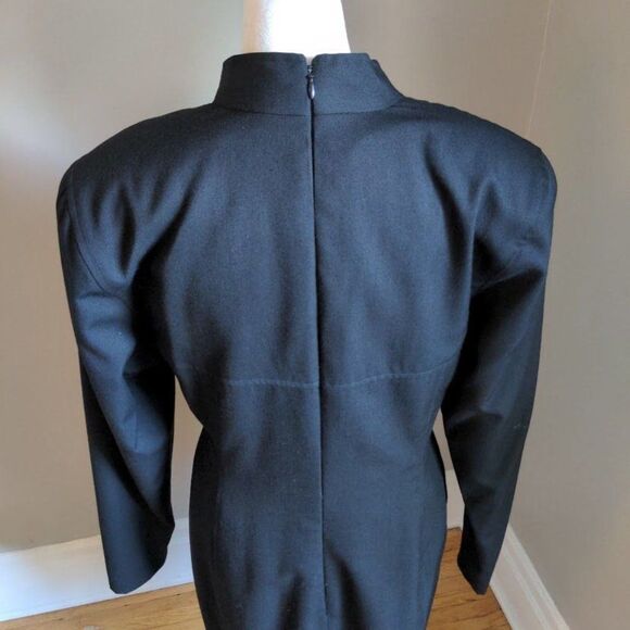Vintage 80s/90s PSI by Alvin Bell Dress LBD Black Fitted Pockets Cocktail Size 8 - Picture 11 of 12